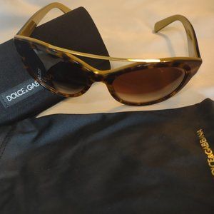 Dolce and Gabbana Sunglasses Tortoise with Brow Bar